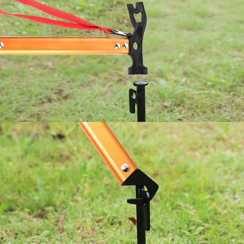 RIY Carbon Steel Aluminum Camping Hammer, 12" Small Lightweight Three-in-One Functional Tent Stake Hammer for Hiking Kit Orange - Image 5